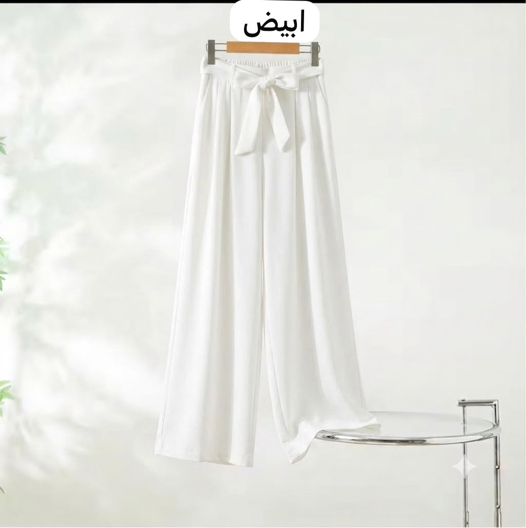 The Silk-Linen Wide-Leg Trousers in Milky Beige - Image 5